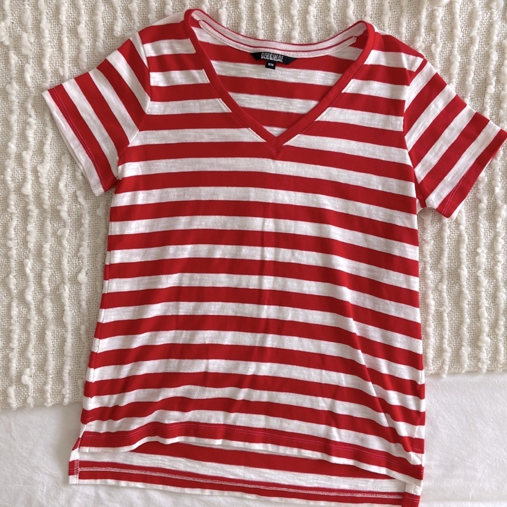 Nicole Miller Original Striped Knit Short Sleeve